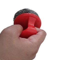 stainless steel palm scrubber scouring brush for pot & kitchen cleaning