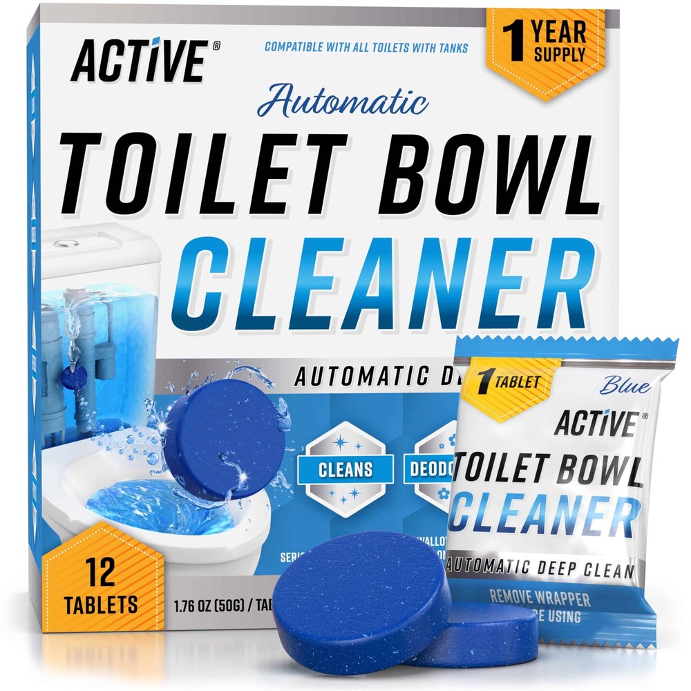 Automatic Toilet Bowl Cleaner Tablets Blue Gel Toilet Tank Cleaners, Septic-S…