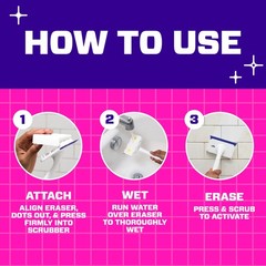 Shower & Tub Scrubber Starter Kit 1 Scrubber & 2 Erasers