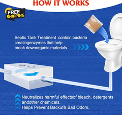 Septic Tank Treatment Dissolvable Easy Flush Live Bacteria Packets 12 Count
