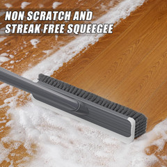 2 in 1 Floor Scrub Brush: Deck Brush with Squeegee | Long Adjustable Handle – 55
