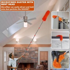 20ft High Reach Duster Kit with 3–14ft Extension Pole, Window & Ceiling Cleaner