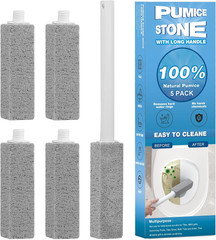 3 Packs Pumice Cleaning Stone with Extra Long Handle, Pumice Stone for Toilet Bo