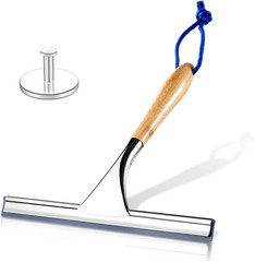 All Purpose Bamboo Stainless Steel Squeegee – Rust Proof Deluxe Squeegee with Ha