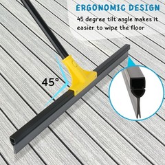 Floor Squeegee for Concrete and Tile Cleaning, 24” Rubber Wiper Broom, Large…