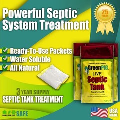 Septic Tank Enzyme Treatment Packets 3- Supply Prevent Clogs Odors