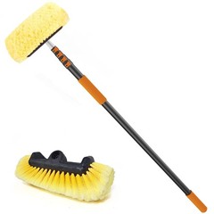Car Wash Brush, 16FT Telescopic Car Wash Brush with Long Handle, 12-Inch Soft…