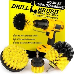 3-Piece Drill Brush Attachment Kit for Deep Clean in Bathrooms & More