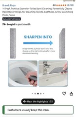 Riuja 14 Pack Pumice Stone Toilet Bowl Cleaner, Unscented, Eco-Friendly