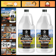 50% Pure Concentrated Vinegar | Powerful 12.5X Cleaning Solution | 2 Gallon Size