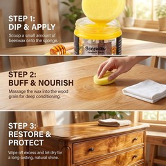 3 PCS Wood Seasoning Beewax Natural Beewax Traditional Wood Wax Multipurpose …