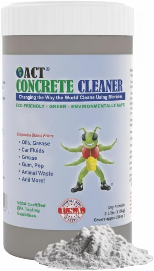 ACT Concrete Cleaner 2.5 lb Eco Dry Powder Oil Stain Remover Pet Safe HOA
