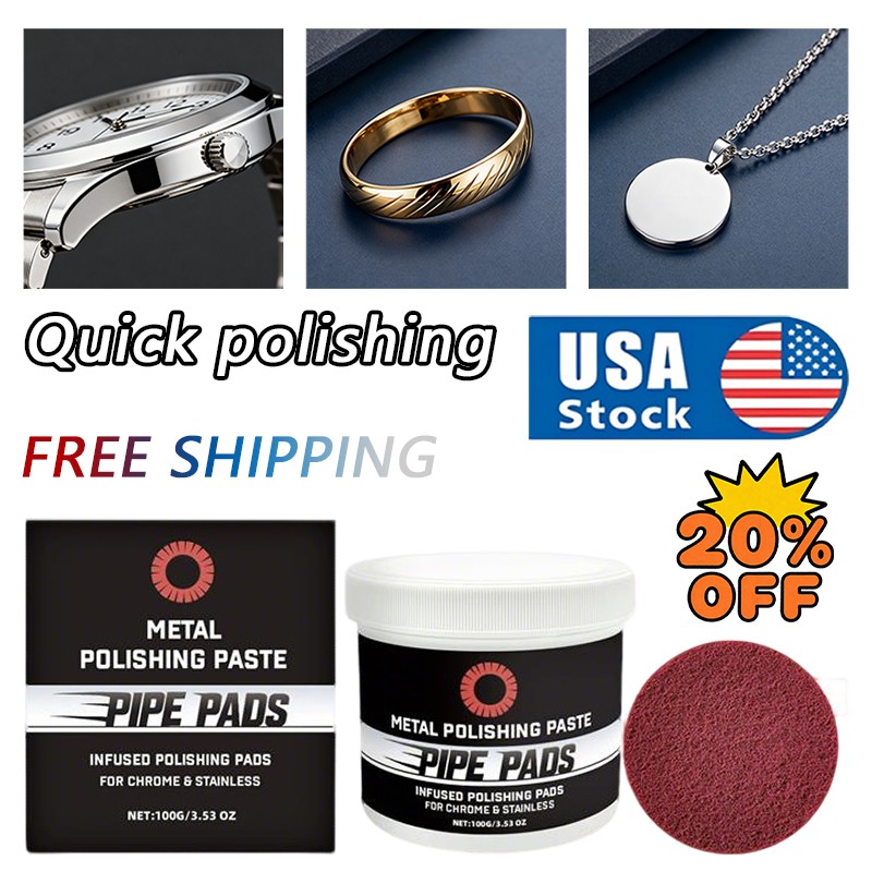 Metal Polish Paste Protectant Scratch Remover Pipe Infused Polishing Pads100g