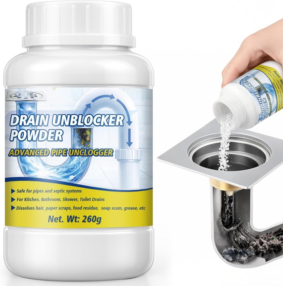 Powerful Drain Clog Remover, 260g Pipeline Dredging Agent & Drain Cleaner Fas…