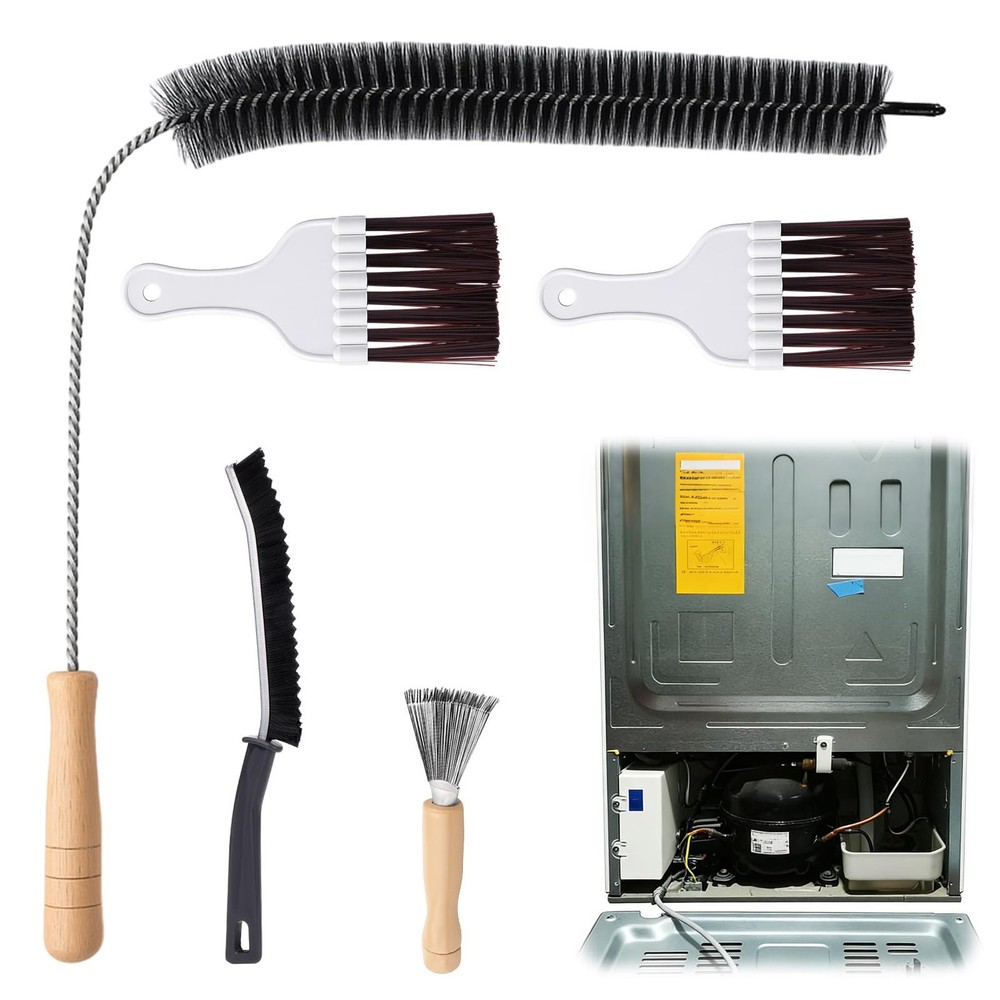 Refrigerator Coil Cleaning Brush Kit,5 Pack Fridge Coil Cleaner Tools Accesso…