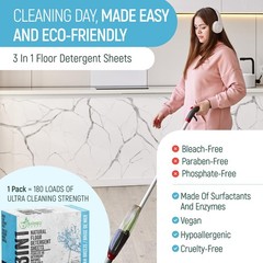 30 Pcs All Natural Floor Cleaner Sheets – Biodegradable And Dissolvable Multi…