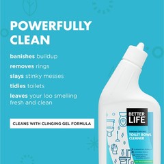Plant-Based Toilet Bowl Cleaner Gel, Stain & Odor Remover, 24 Oz, 2-Pack