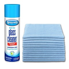 Sprayway Glass Cleaner With 12×12 Microfiber Cleaning Cloths – FREE SHIPPING