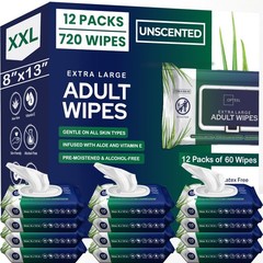 OPTEEL AW-720 Adult Wipes Extra Large 8×13, 720 Count