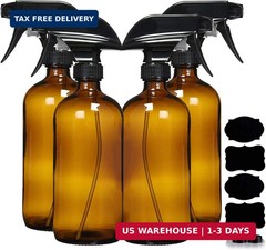 Homeries Amber Glass Spray Bottles For Cleaning Solutions (4 Pack) – 16 Ounce, R