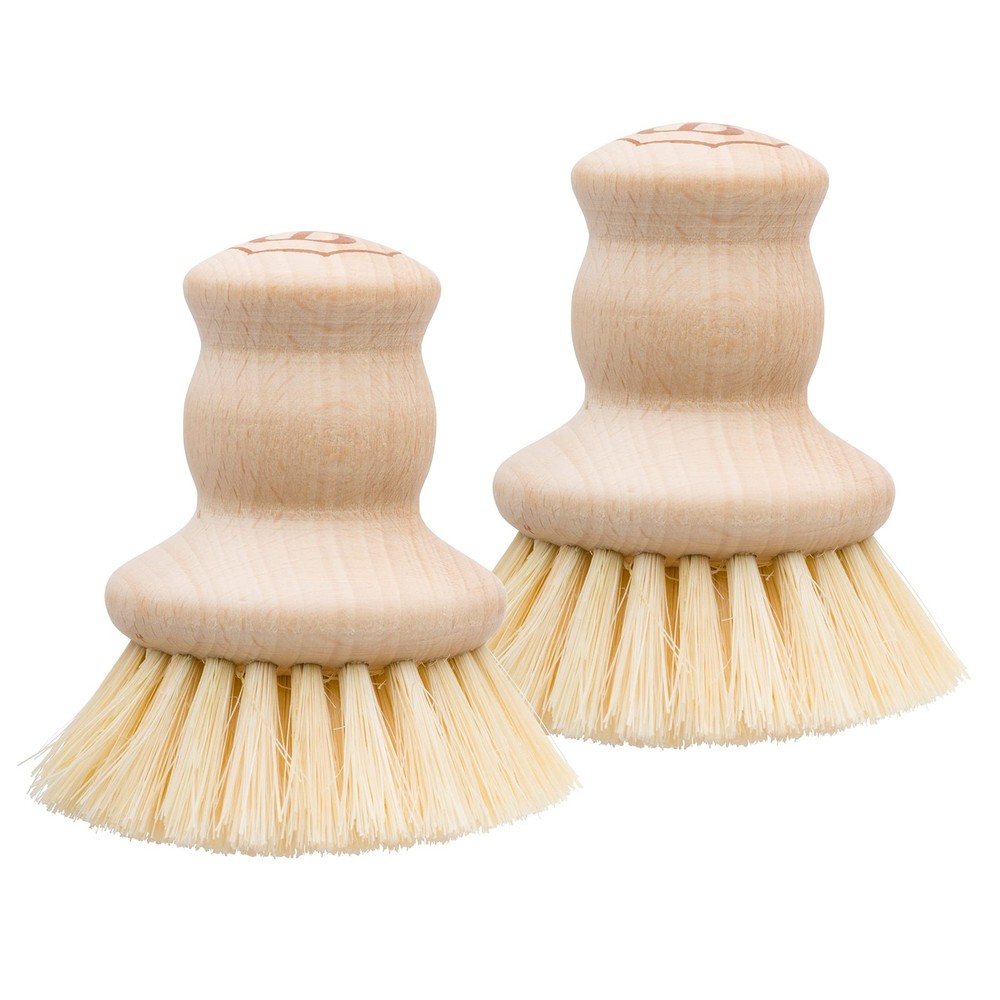 Pot Brush Set, Tampico Fiber, 2 Pack – Medium-Firm Scrub Brushes for Pots, Pa…