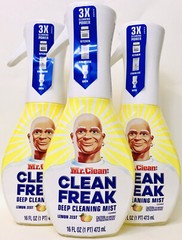 3 Bottles Mr Clean Clean Freak Lemon Zest 3X Deep Cleaning Mist Spray 16 Oz