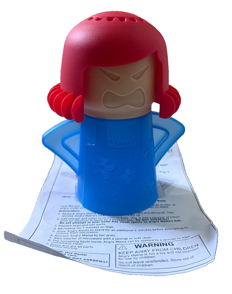 ANGRY MAMA Microwave Cleaner – Dishwasher Safe Steams Away Stains Odors NEW