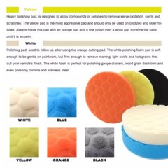 5PCS 6″ 150mm Buffing Waxing Polishing Sponge Pads Kit For Car Polisher Drill