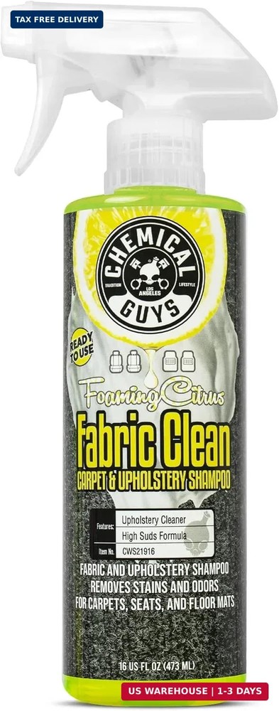 Chemical Guys, Citrus Fabric & Carpet Cleaner, Ready-to-Use Spray, 16 oz | Ready