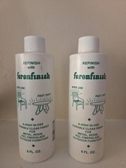 Vtg Feronfinish 8oz Outdoor Furniture Clear Gloss Finish (2 Bottles, Opened Full