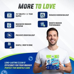 Washing Machine Cleaner Tablets 25 Pack – Rinses Away Pet Hair Trapped by Residu