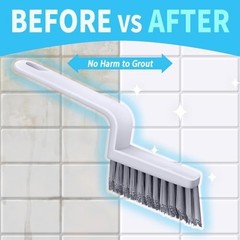 Grout Cleaner Brush V Shape Set 2 Pack Stiff Bristle Scrub Brush for Tile Floor