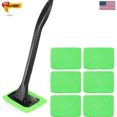 6PCS Car Window Cleaner with 5 Reusable and Washable Microfiber Pads and Exte…