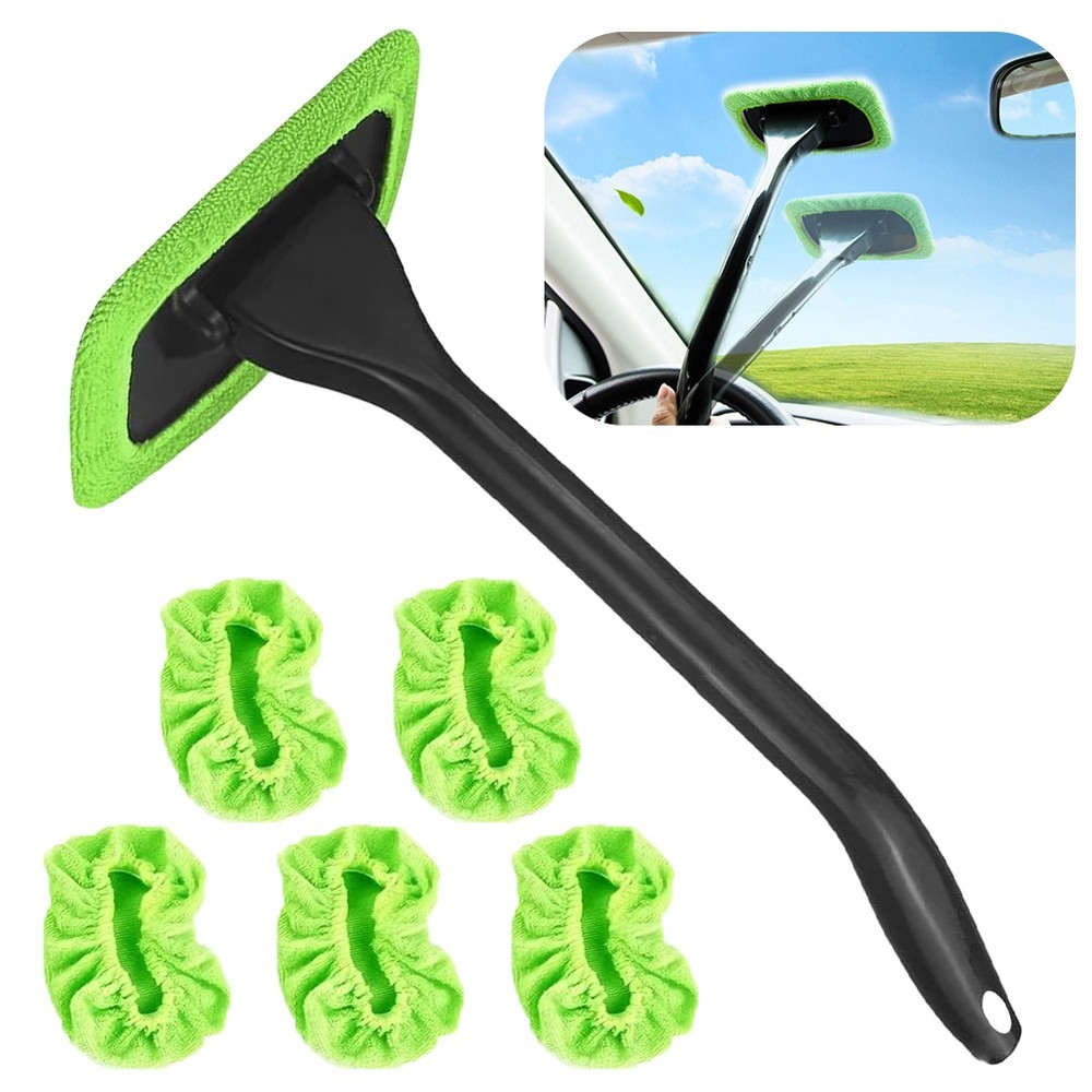 Car Windshield Cleaning Tool, Windshield Window Cleaner with 5 Washable