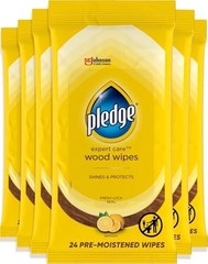 Furniture Wipes Lemon Scent 144 Count Pack of 6 Sealed Wood Leather Granite