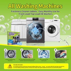 Washing Machine Cleaner Tablets – Deep Cleans & Descaler for Front Load and T…