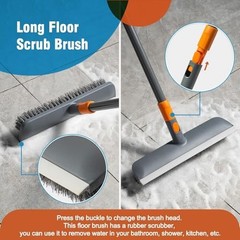 Multi-Purpose Floor Scrub Brush with 4 Heads & 56″ Extendable Handle – Tile, Tub