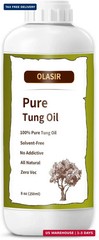 8 oz 100% Natural Pure Tung Oil for Wood Finishing Food Grade Safe, Waterproof T