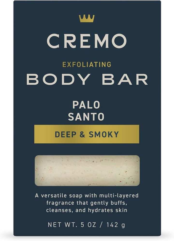 Exfoliating Body Bar for Men, Palo Santo Scent, Multi-Layered Fragrance That