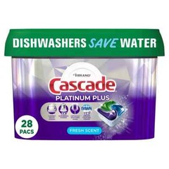 Cascade Fresh Platinum Plus Action Pacs Dishwasher Detergents 28pacs
