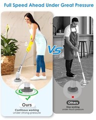 ELECTRIC SPIN SCRUBBER 10 IN 1 CORDLESS CLEANING BRUSH IPX8 WITH 9 REPLACEABLE B