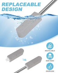 6 Pack 22 Inch Long Pumice Stone Toilet Bowl Cleaner with Stainless Steel Handle