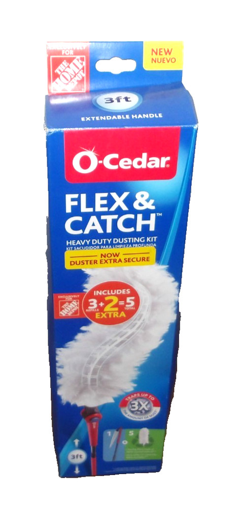 O-Cedar Heavy Duty Dusting Kit (3 Ft Duster W 5 Extra Pads)