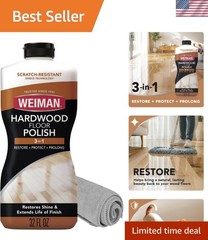 High-Traffic Wood Floor Polish & Restorer Bundle – 32 Oz, Safe for Kids and Pets