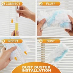 RieAid 5 Disposable Duster and One Folding Handle Multi Surface Spring Clean