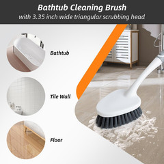 3 Pack Shower Cleaning Brush Set with Grout Cleaning Brush and Squeegee | Stiff