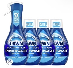 Dawn Platinum Powerwash Dish Spray, Dish Soap, Fresh Scent Bundle, 4 Spray…