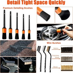 Car Cleaning Kit 17pcs Interior Detailing, Vacuum, Brushes, Gel & Accessories