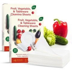 2 Pack Fruit and Vegetable Wash Sheets Portable Vegetable Wash Strips