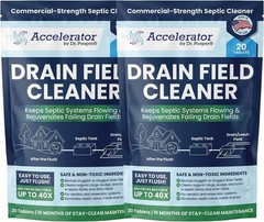 Dr. Pooper Drain Field Cleaner Tablets – 2-Pack, Septic Tank & Drain Field | Two